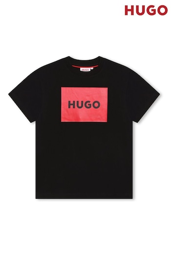 HUGO Logo Short Sleeve Black T-Shirt (Q55859) | £36 - £46