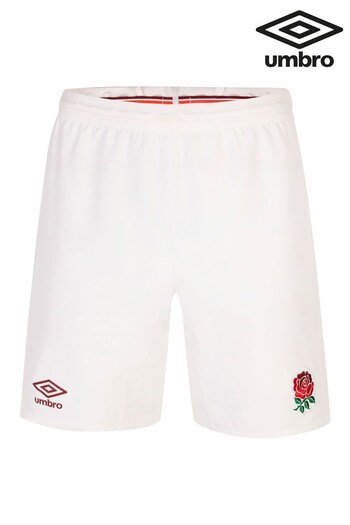 Umbro White England Home Replica Rugby Shorts (Q55920) | £50