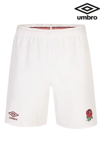Umbro White England Home Replica Rugby Shorts (Q55932) | £40