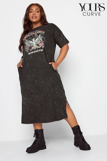Yours Curve Grey Oversized Midaxi T-Shirt Dress (Q55982) | £29