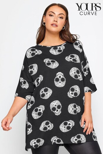 Yours Curve Black Novelty Halloween Oversized T-Shirt (Q56040) | £19