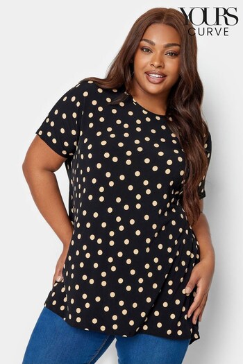 Yours Curve Black Round Neck Jersey Top (Q56069) | £22