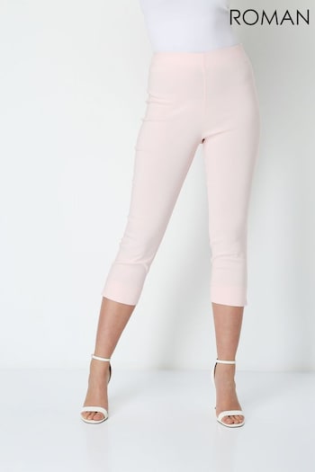 Roman Blush Pink Cropped Stretch Trousers (Q56076) | £24