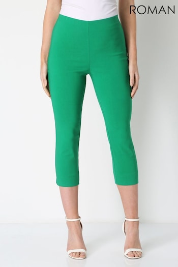 Roman Green Cropped Stretch Trousers (Q56145) | £24