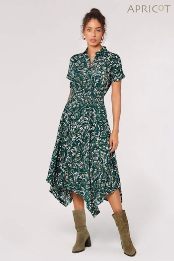 Apricot Green Semi Circle Block Shirt Midi Dress (Q56216) | £35