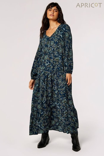 Apricot Blue Floral Enchantment Maxi Dress (Q56219) | £40