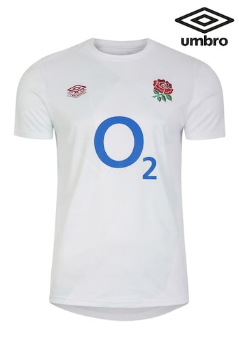 Umbro White England Warm Up Rugby Shirt (Q56409) | £55