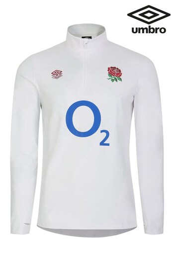 Umbro White England Warm Up Rugby Mid Layer Top (Q56441) | £70