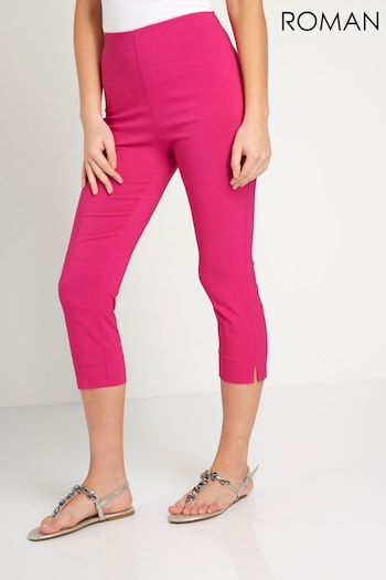 Roman Pink Cropped Stretch Trousers (Q56491) | £28