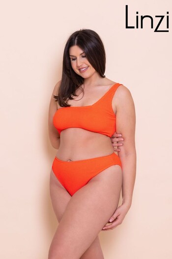 Linzi Orange Roma One Shoulder Scrunch Detail Bikini (Q56493) | £35