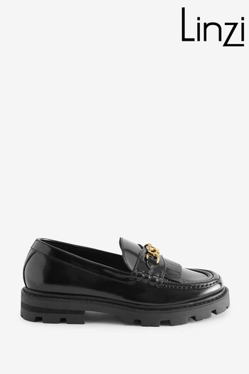 Linzi Black Presley Sling Back Court Style Heel Shoes (Q56568) | £32