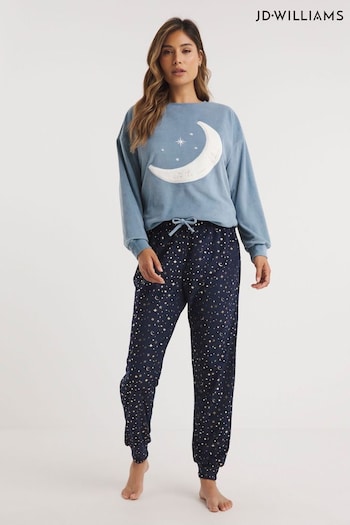 JD Williams Blue Foil Star Print Pyjama Set (Q56685) | £26