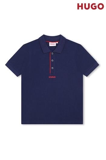 HUGO Blue Logo Short Sleeve Polo Shirt (Q56908) | £46 - £56