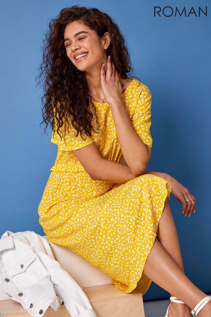 Casual yellow dresses hot sale