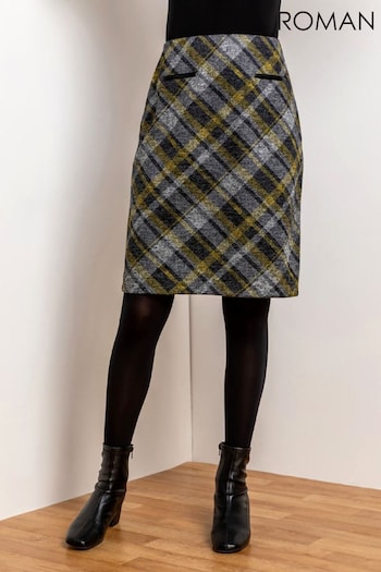 Roman Grey Short Textured Jersey Skirt (Q56943) | £25