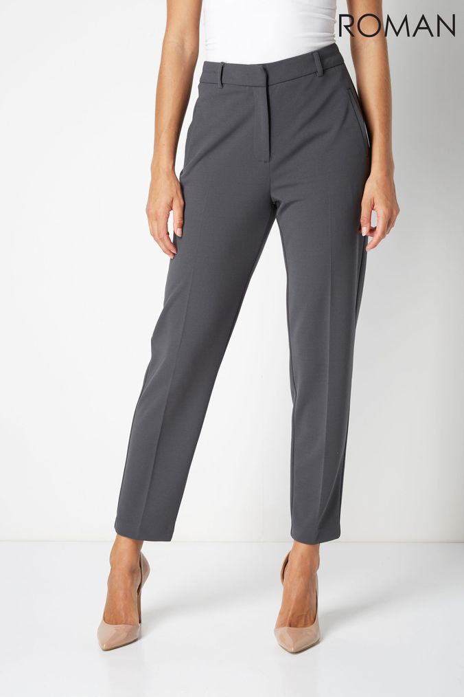 Buy Women s Grey Plain Trousers Online Next UK