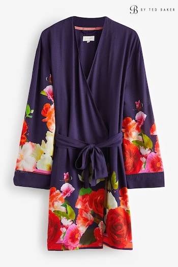 B by Ted Baker Navy Floral Viscose Dobby Robe (Q57150) | £49