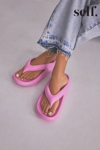 Pink self. Chunky Flip Flops (Q57155) | £18