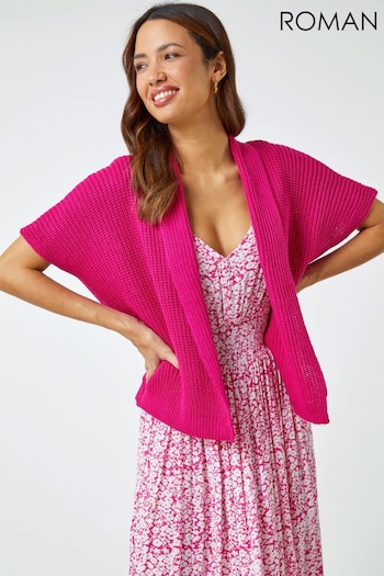 Roman Pink Relaxed Knitted Shrug (Q57157) | £30