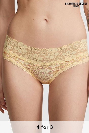 Victoria's Secret PINK Yellow Ditsy Floral Lace Hipster Knickers (Q57324) | £9