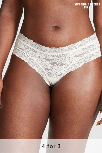 Victoria's Secret PINK Coconut White Lace Cheeky Knickers (Q57328) | £9