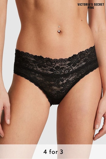 Victoria's Secret PINK Pure Black Lace Hipster Knickers (Q57332) | £9