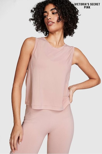 Victoria's Secret PINK Wanna Be Pink Drapey Muscle Tank Top (Q57348) | £25