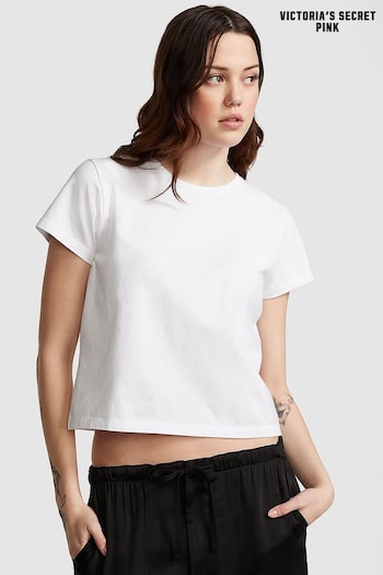 Victoria's Secret PINK Optic White Short Sleeve Dreamer T-Shirt (Q57361) | £20