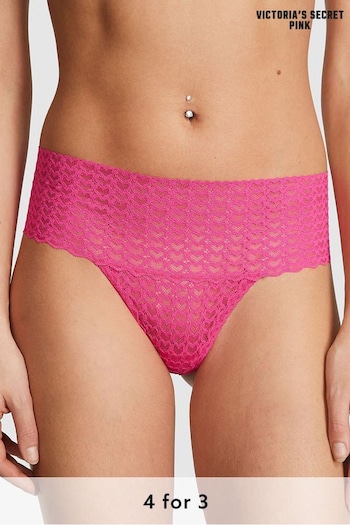 Victoria's Secret PINK Enchanted Pink Heart Lace Thong Knickers (Q57362) | £9
