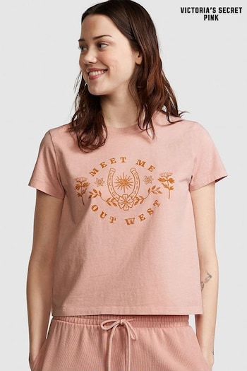 Victoria's Secret PINK Wanna Be Pink Short Sleeve Dreamer T-Shirt (Q57381) | £26