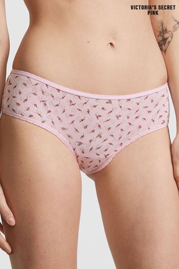 Victoria's Secret PINK Pink Bubble Ditsy Floral Pointelle Cotton Cheeky Knickers (Q57414) | £9