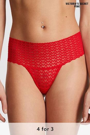 Victoria's Secret PINK Red Pepper Heart Lace Thong Knickers (Q57416) | £9