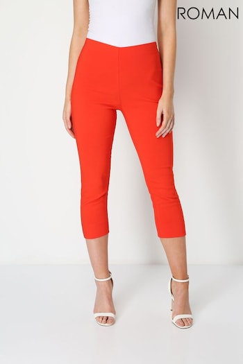 Roman Orange Cropped Stretch Trousers (Q57505) | £22