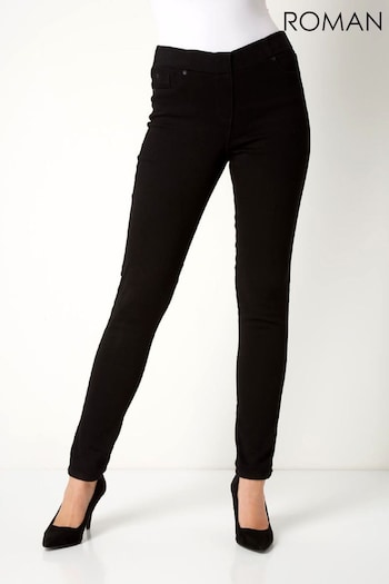 Roman Black Short Denim Stretch Jeans (Q57550) | £26