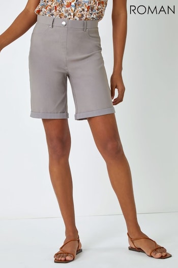 Roman Grey Turn Up Stretch Shorts (Q57566) | £25
