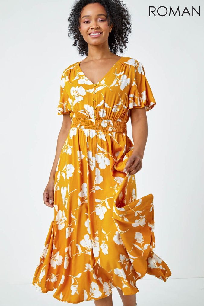 Buy Women s Yellow Roman Dresses Online Next UK