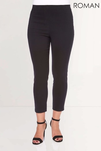 Roman Black 3/4 Length Stretch pants Trousers (Q57585) | £26