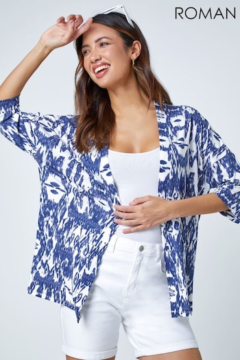 Roman Blue Abstract Print Stretch Jersey Cover-Up (Q57713) | £28