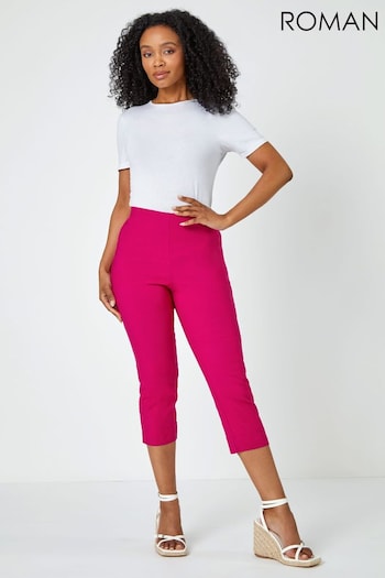 Roman Pink Curve Cropped Stretch Trousers (Q57877) | £26