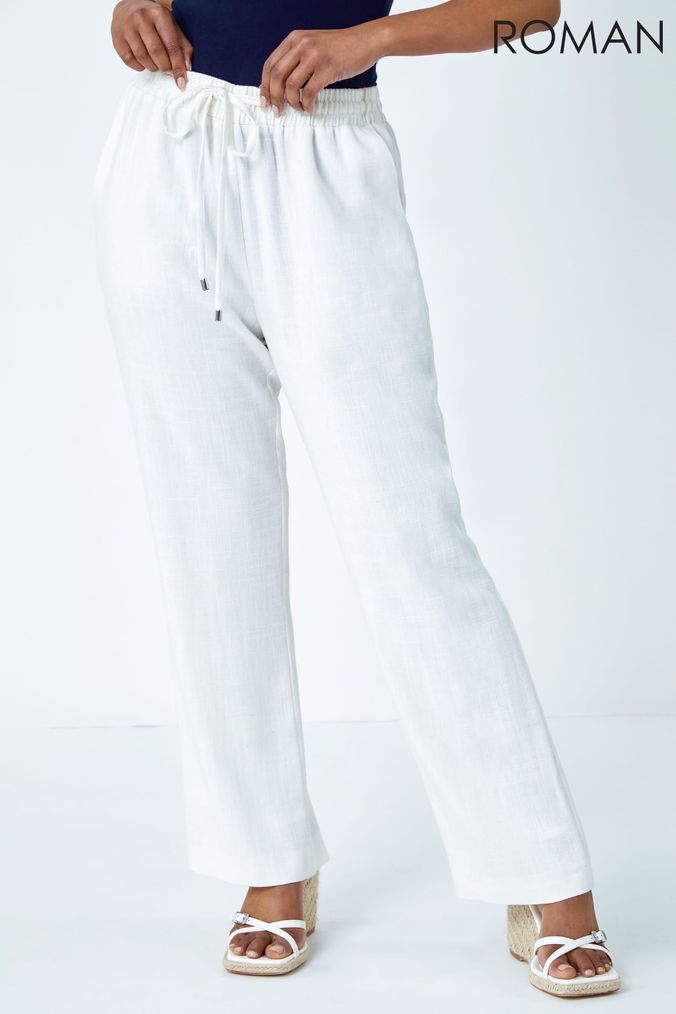 Women s Petite Linen Trousers Next Official Site