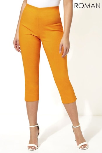 Roman Orange Chrome Cropped Stretch Trousers (Q58327) | £24