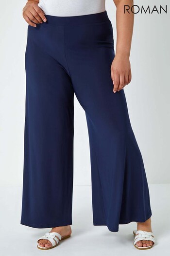 Roman Blue Curve Curve Wide Leg Trousers Jean (Q58490) | £24