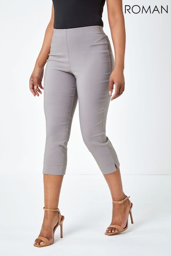Roman Grey Petite Cropped Stretch Trousers (Q58550) | £26