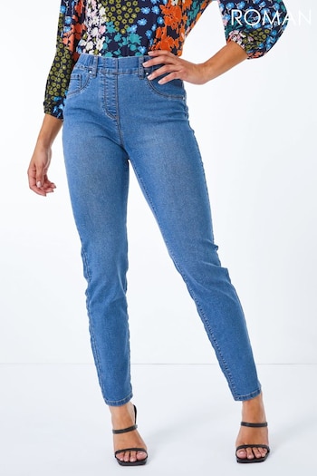Roman Blue Petite Full Length Twill Dance Jeans (Q58554) | £26