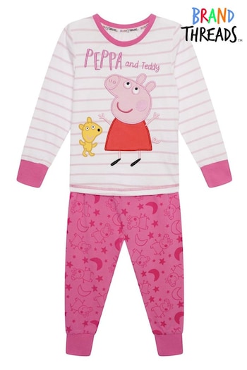Brand Threads Pink Peppa Pig Girls Pyjamas (Q58601) | £17