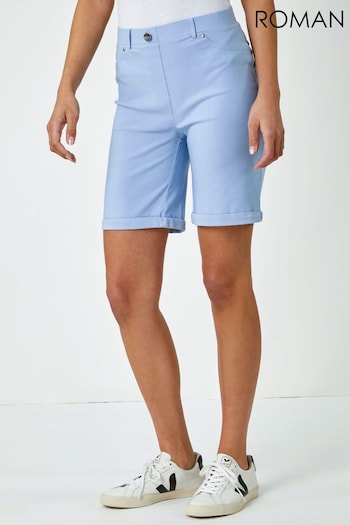 Roman Blue Turn Up Stretch Shorts (Q58669) | £25