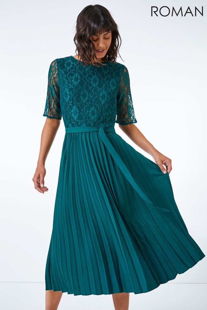Green lace top dress uk