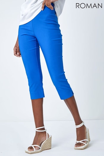 Roman Navy Blue Cropped Stretch Trousers (Q58841) | £28