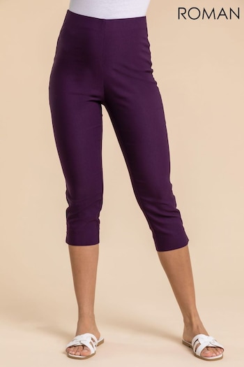 Roman Purple Cropped Stretch Trousers (Q58850) | £26