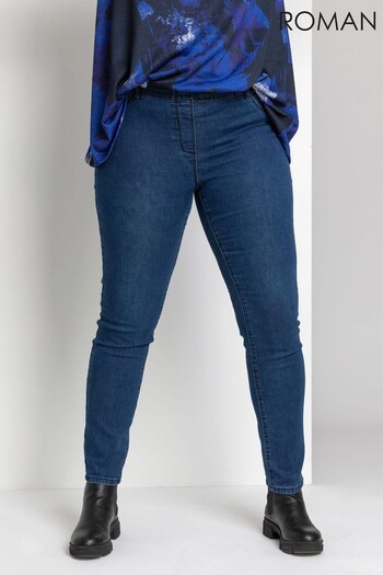 Roman Blue Curve Stretch Plain Jeans (Q58851) | £26